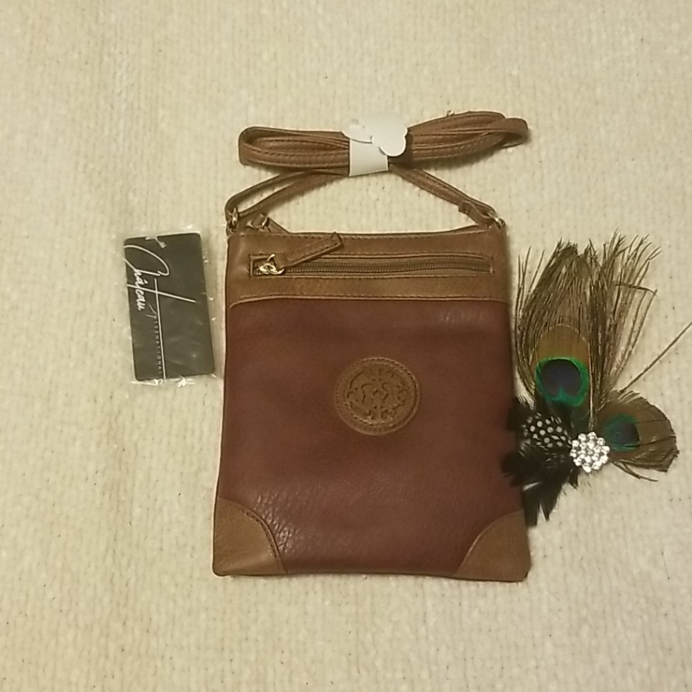 NWT Cute Plum and Brown Small Crossbody Purse